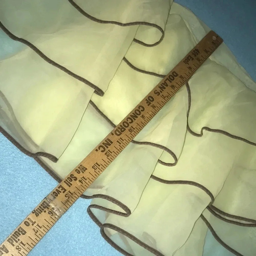 Apron 1970’s Vintage yellow and brown semi sheer ruffles one size fits all - Picture 5 of 7